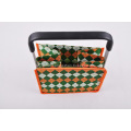 Custom Tweed Folding Shopping Basket - Single Handle